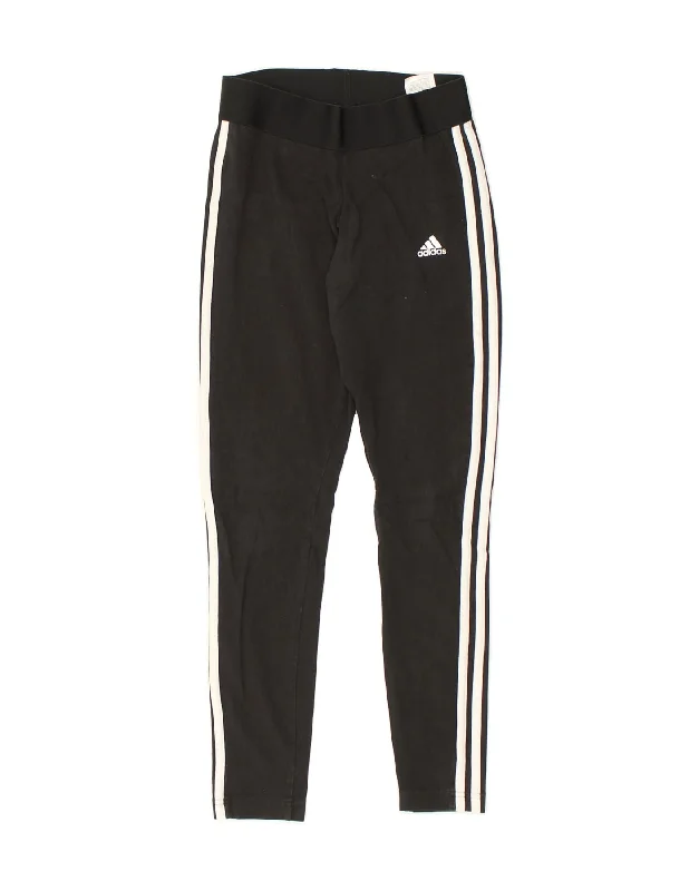 ADIDAS Womens Tracksuit Trousers UK 10 Small Black Cotton